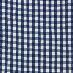 Бяло и тъмносиньо крепирано спално бельо за единично легло 140x200 cm Bæk&amp;Bølge - JUNA