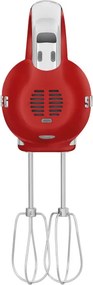 Ръчен миксер SMEG 50's Style HMF01RDEU, 250W, 9 скорости, Турбо, Скрит LED дисплей, Таймер, Аксесоари, Червен