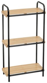 Черен и естествен бамбуков стелаж 41x77 cm – Casa Selección