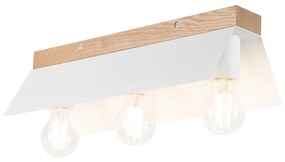 Плафон ESME 3xE27/15W/230V бял/дъб