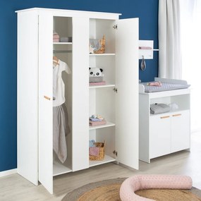 Бял детски гардероб 119x190x52 cm Anton – Roba
