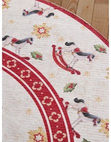 Червен кръгъл килим с коледен мотив ø 160 cm Toy's Delight Rocking Horse – Villeroy&amp;Boch
