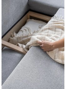 Светлосив ъглов разтегателен диван десен ъгъл Scandic Lagom - Miuform