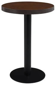 286422 vidaXL Бистро маса, тъмнокафява, 60 см, МДФ