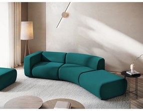 Тюркоазен кадифен шезлонг (десен ъгъл) Ekahi – Makamii