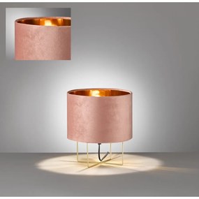 Розова настолна лампа с текстилен абажур (височина 32 cm) Aura – Fischer &amp; Honsel