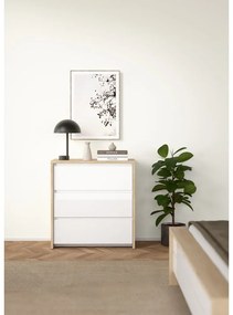 Скрин от дъбов декор бял и естествен цвят 80x84x48 cm Next – Tvilum