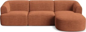 Теракотен ъглов диван от рипсено кадифе (десен ъгъл) Campi – Cosmopolitan Design