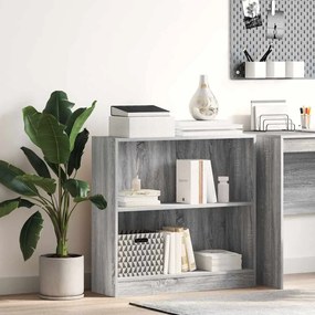 857831 vidaXL Библиотека, сив сонома, 80x24x76 см, инженерно дърво