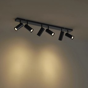 Модерна таванна лампа черна 102 см 6 лампи регулируема - Renna