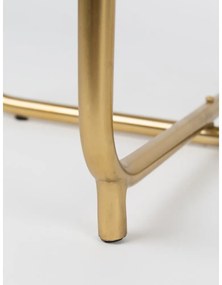 Бяла масичка за кафе с мраморен плот Timpa - White Label