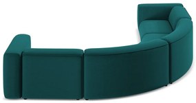 Тюркоазен кадифен ъглов диван Ekahi – Makamii