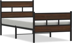 4017164 vidaXL Рамка за легло без матрак, с табла и подложка, 100x200 см