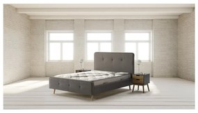 Сиво-кафяво нощно шкафче, изработено от масивна борова дървесина Baku - Marckeric