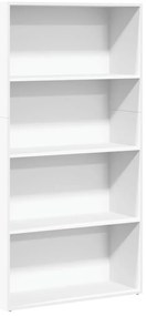 857940 vidaXL Библиотека, бяла, 80x30x152 см, инженерно дърво