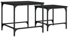 838918 vidaXL Стифиращи кафе маси, 2 бр, черни, инженерно дърво