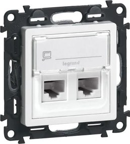 Legrand 75C5UB2 - Контакт за данни VALENA LIFE 2xRJ45 клас 5E UTP бял