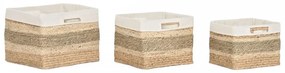 Игра на Кошници Home ESPRIT Естествен Морска трева Тропически (3 Части)