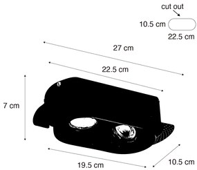 Кръгъл вграден прожектор черен GU10 50mm 2-светлина - Hubs