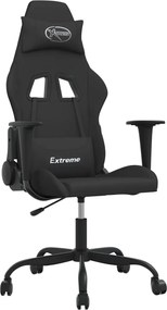 345472 vidaXL Масажен гейминг стол, черен, плат