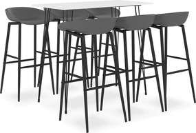 3057425 vidaXL Бар комплект от 7 части, бяло и сиво