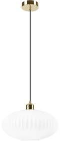 Пендел HARMA 1xE27/15W/230V Ø 30 см бял/златист