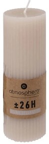 Свещ без аромат atmosphera Demi, Кръгла, 5x14 cm - Бежов