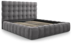 Сиво тапицирано двойно легло с място за съхранение и решетка 200x200 cm Bali - Cosmopolitan Design