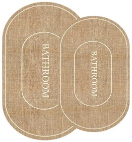 Кафяви и кремави килимчета за баня в комплект от 2 килимчета 60x90 cm Jute Look - Mila Home