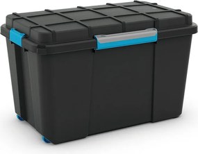Черна пластмасова кутия за съхранение с капак 73,5x44,5x46 cm Scuba Box – KIS