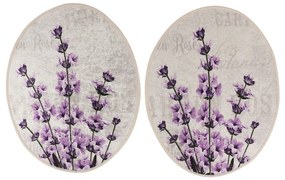 Лилави-бежови килими за баня в комплект от 3 бр. 60x100 cm Lavender – Foutastic