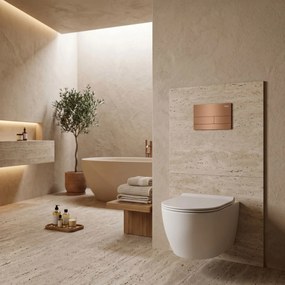 Комплект Структура за Вграждане за WC Slim 024N с Бутон T Brush Copper