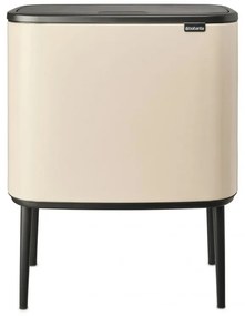 Кош за боклук Brabantia Bo Touch 1005547, 11+23 л, Плавно и безшумно отваряне, Голям отвор, Бежов