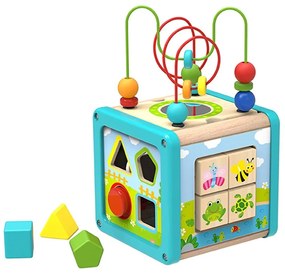 Tooky Toy - Дървен дидактически куб Слънчев ден TL088