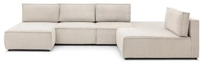 Кремав променлив велурен ъглов диван Nihad modular - Bobochic Paris