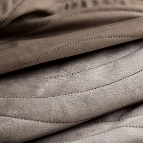 Бежова велурена покривка за легло с вълнообразни стегания Ширина: 200 см | Дължина: 220 см