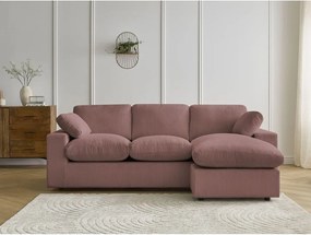 Розов ъглов диван от рипсено кадифе Belair – Bobochic Paris