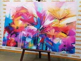 Картина на платно – Абстрактни цветни цветя