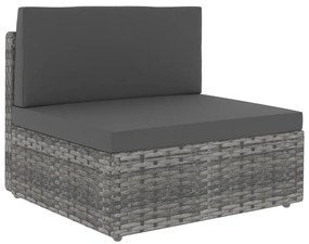 49518 vidaXL Модулен междинен диван, полиратан, сив