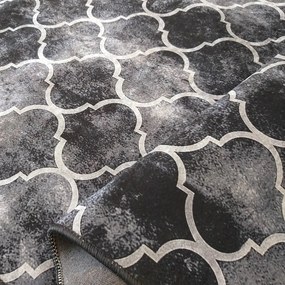 Черен противоплъзгащ килим с орнаменти Ширина: 180 см | Дължина: 280 см