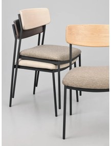 Трапезни столове в бежов и естествен цвят в комплект от 2 бр. Maymont – Rowico