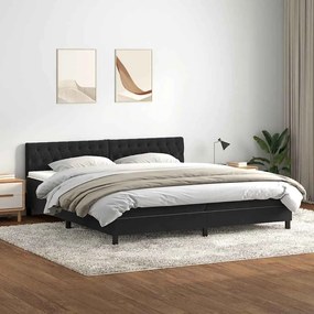 3317237 vidaXL Боксспринг легло с матрак и LED, черно, 200x220 см, кадифе