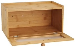 Кутия за хляб Klausberg KB 7923, 35.5 см, Акрилно прозорче, Бамбук, Кафяв