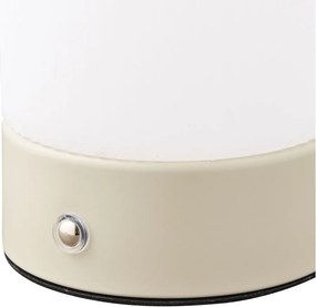 Бяла/кафяво-сива метална настолна лампа с пластмасов абажур (височина 18 cm) Ashford – House Nordic