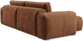 Теракотен шенилов сгъваем ъглов диван (ляв ъгъл) Kuki – Makamii