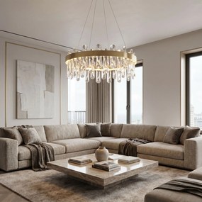 LED кристална висяща лампа SWE074-1CP 50см Brushed Gold