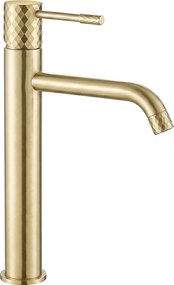 Смесител за мивка Rea Lungo Diamond Brush Gold High