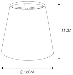 Ленен абажур за щипка Taupe кръгъл ъглов 12/8/11
