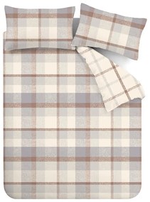 Сиво/кремаво фланелено спално бельо за двойно легло 200x200 cm - Catherine Lansfield