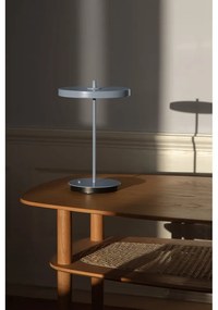 Светлосиня метална LED настолна лампа с метален абажур (височина 31 cm) Asteria Move – UMAGE